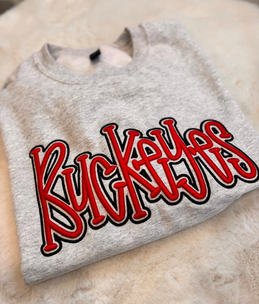 Buckeyes 3D embroidered crew/hoodie