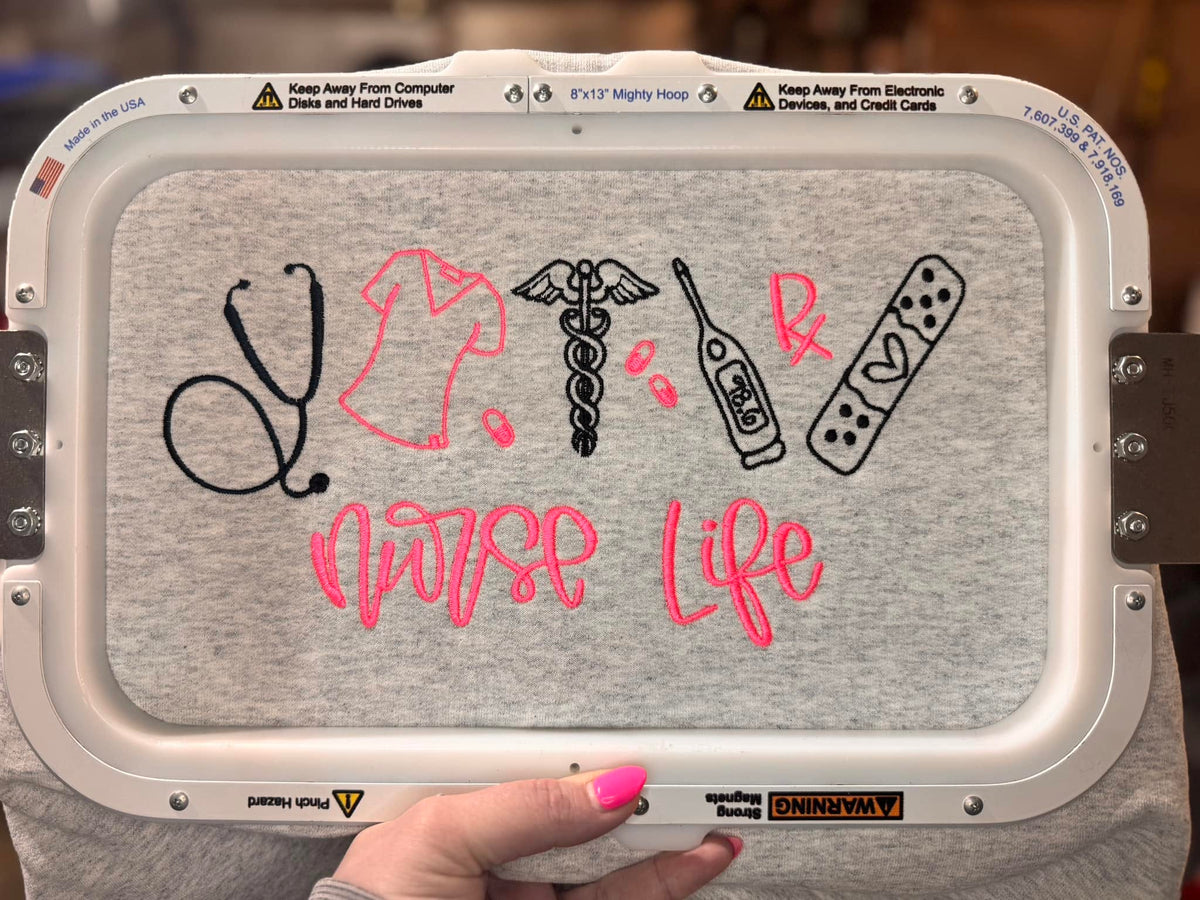 Nurse Life embroidered crew/hoodie (Copy)