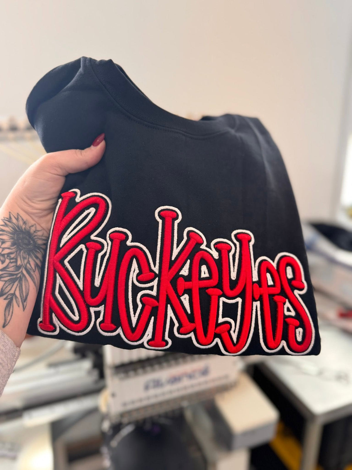 Buckeyes 3D embroidered crew/hoodie