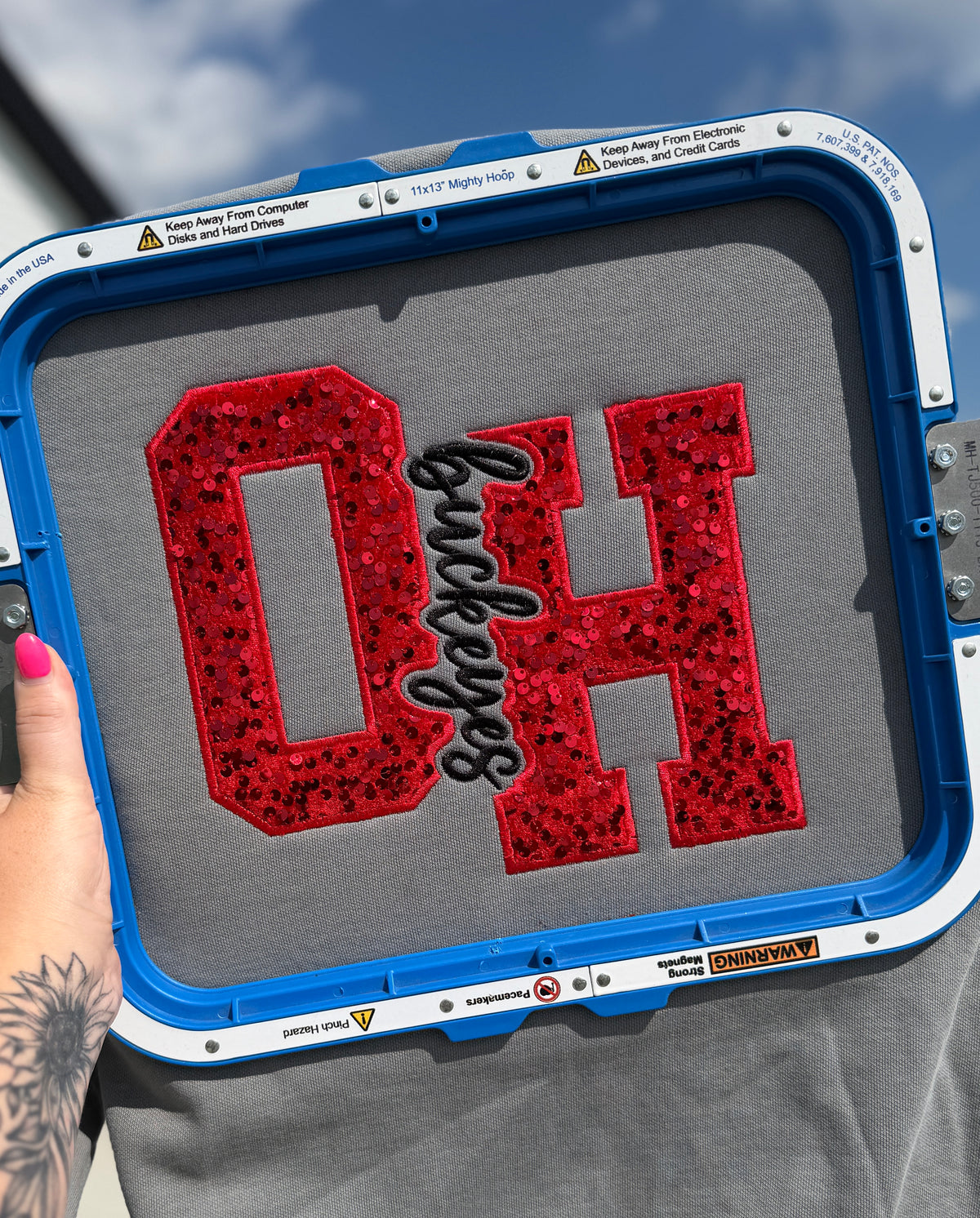 OH Buckeyes sequin Crewneck