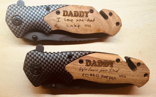 Personalized Engraved Pocket Knife | Custom Handwriting Gift for Dad, Grandpa, Husband