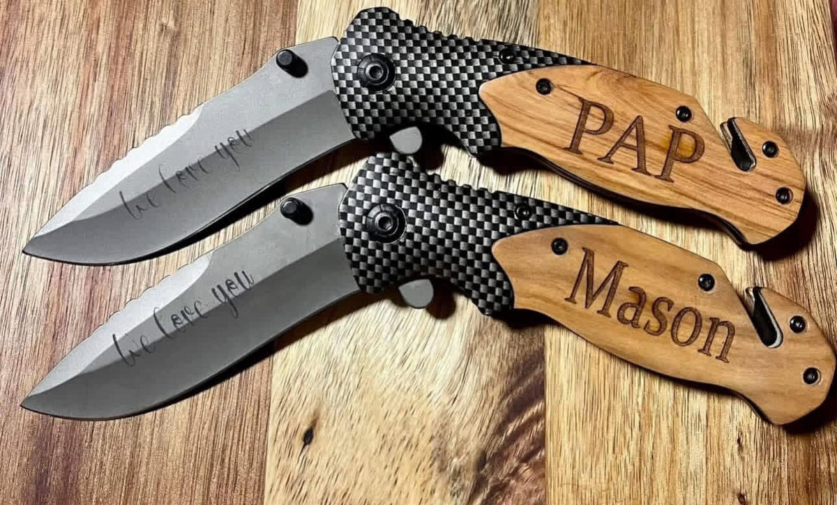 Personalized Engraved Pocket Knife | Custom Handwriting Gift for Dad, Grandpa, Husband