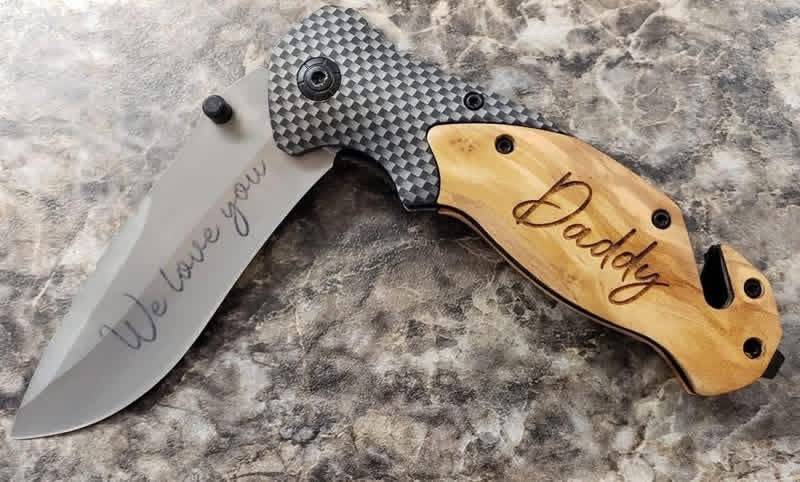 Personalized Engraved Pocket Knife | Custom Handwriting Gift for Dad, Grandpa, Husband