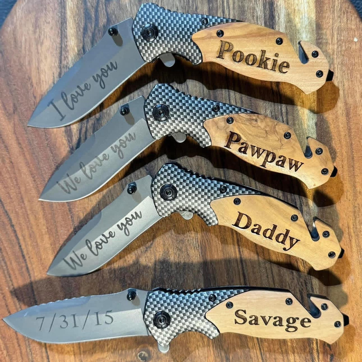 Personalized Engraved Pocket Knife | Custom Handwriting Gift for Dad, Grandpa, Husband