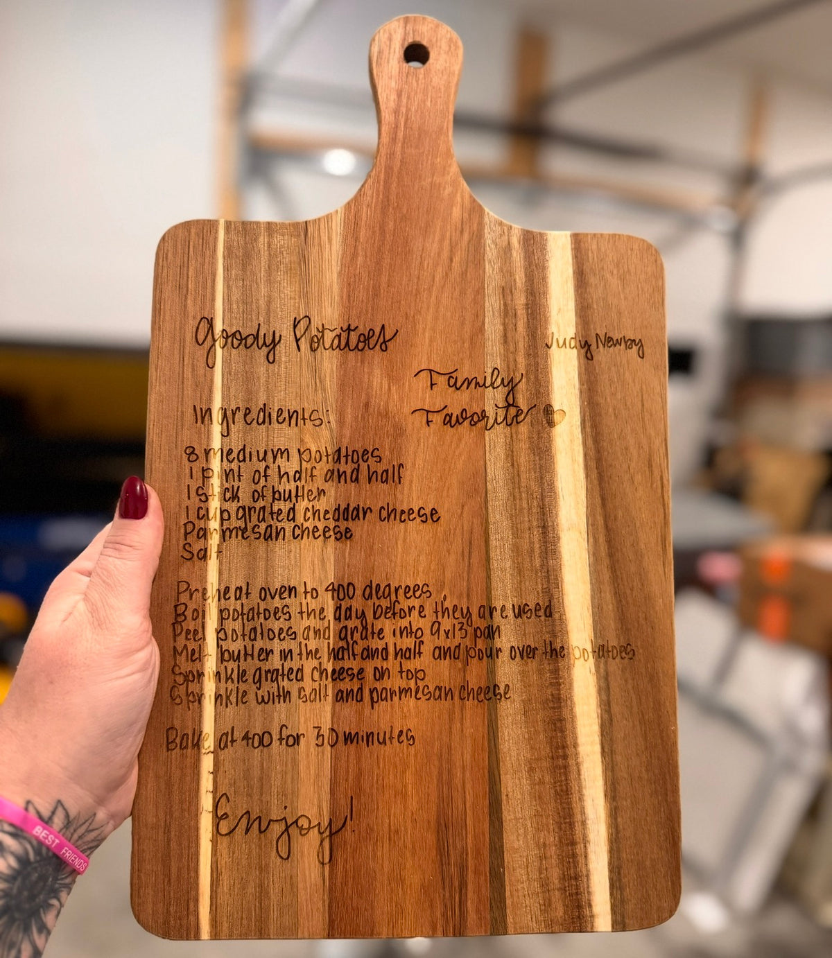 Handwritten Recipe Cutting Board | Personalized Engraved Keepsake in Loved One’s Handwriting