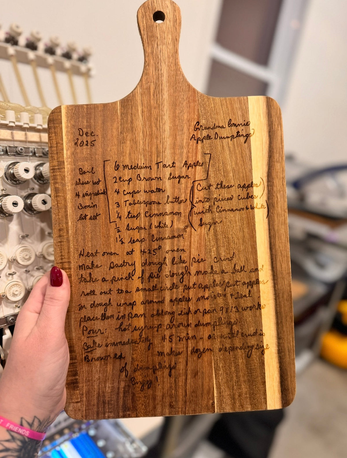 Handwritten Recipe Cutting Board | Personalized Engraved Keepsake in Loved One’s Handwriting