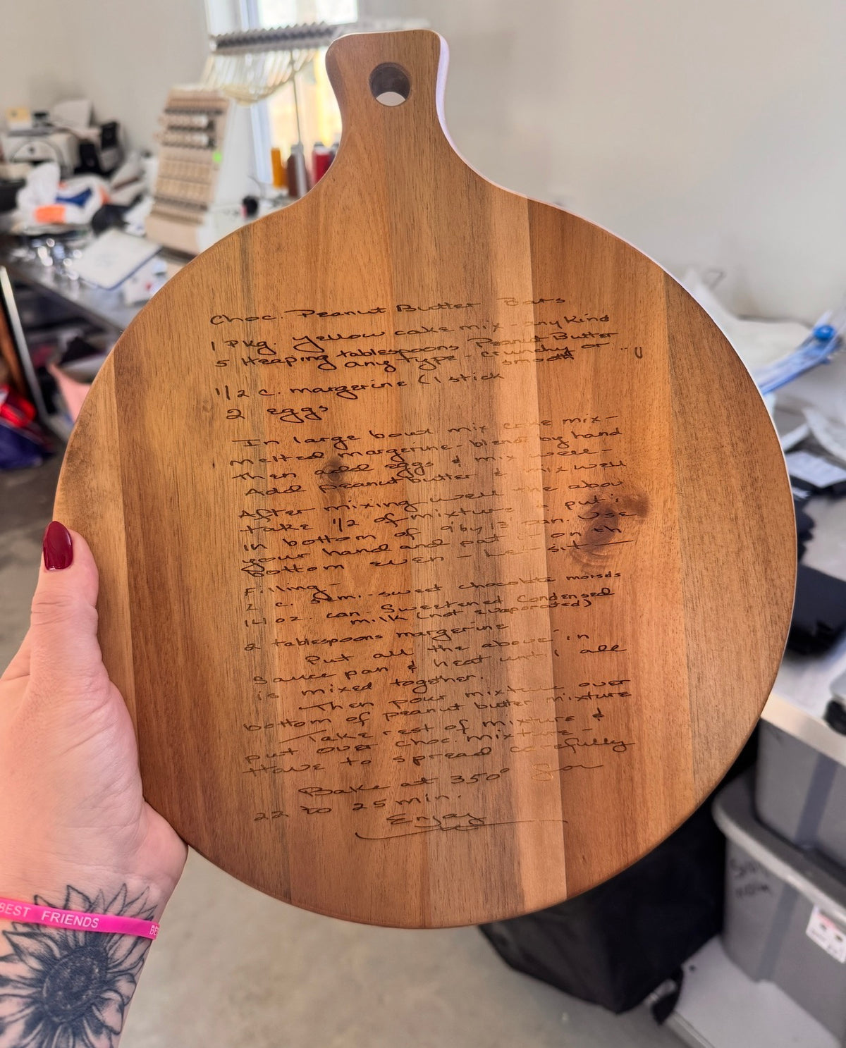 Handwritten Recipe Cutting Board | Personalized Engraved Keepsake in Loved One’s Handwriting