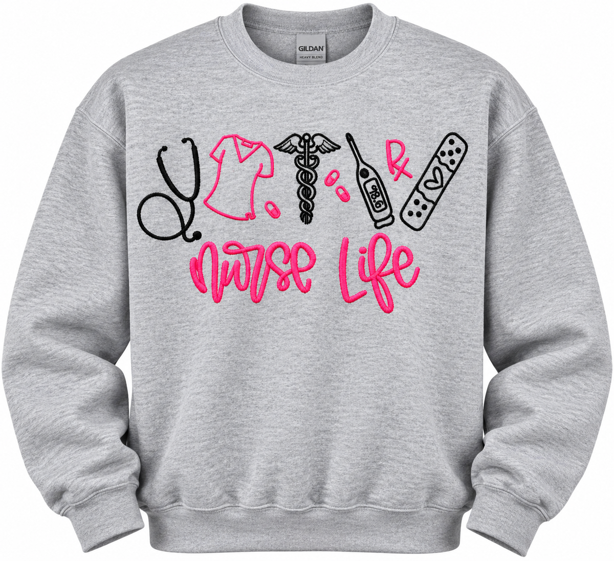 Nurse Life embroidered crew/hoodie (Copy)