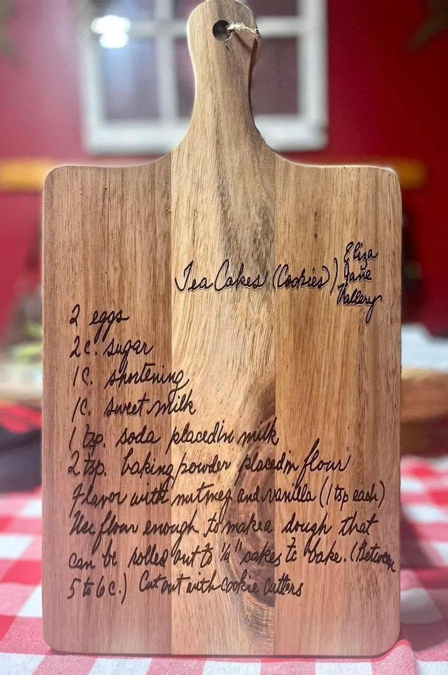 Handwritten Recipe Cutting Board | Personalized Engraved Keepsake in Loved One’s Handwriting